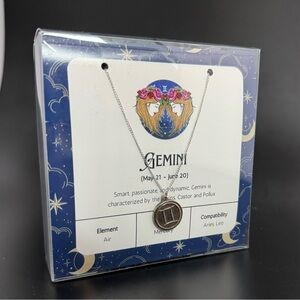 Gemini Zodiac Medallion Necklace .925 Sterling Silver